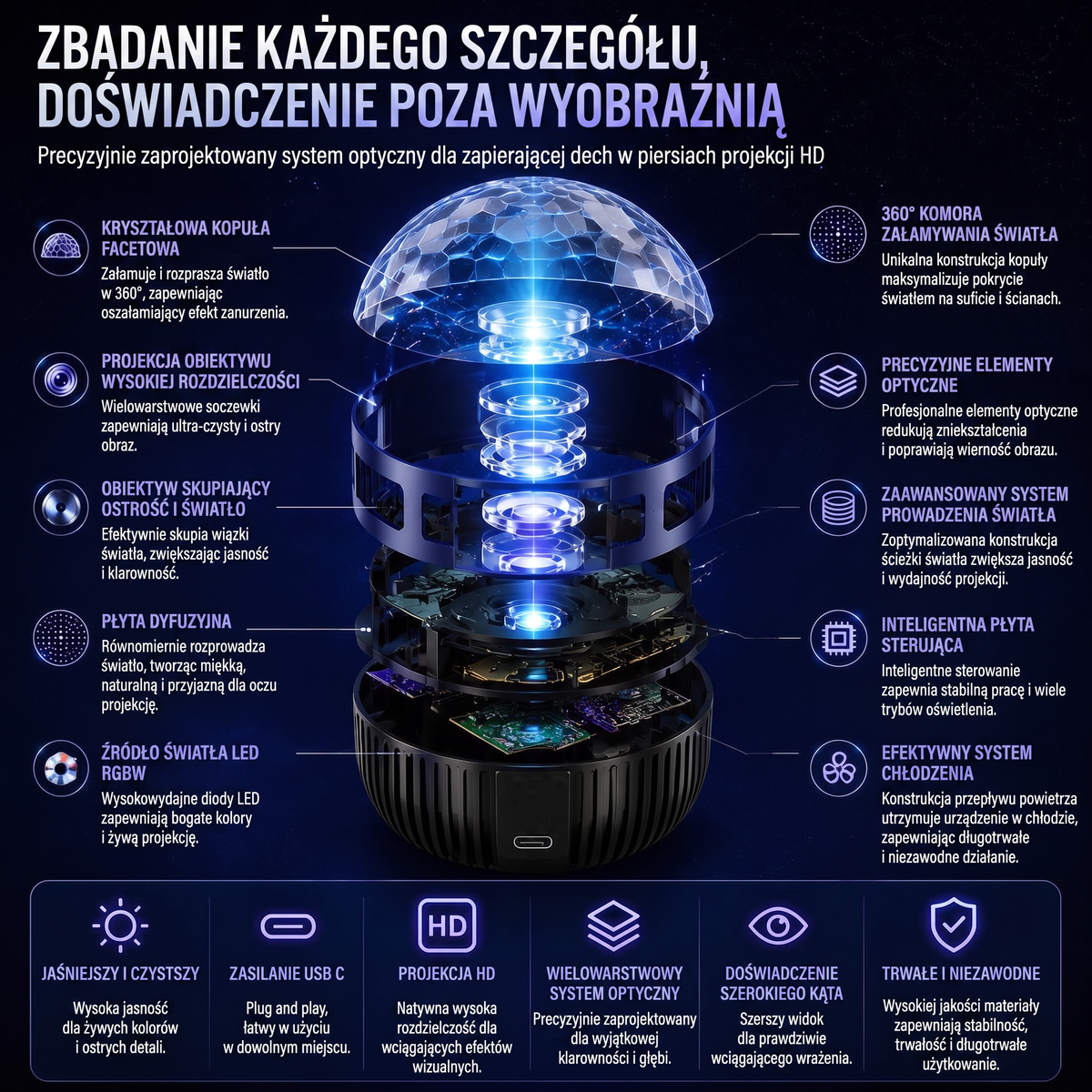 𝐎𝐟𝐢𝐜𝐣𝐚𝐥𝐧𝐲 𝐬𝐤𝐥𝐞𝐩 | 🦖🎁𝑭𝒂𝒓𝒏𝒐𝒗𝒊𝒂® 𝟑𝟔𝟎° inteligentny holograficzny projektor rozgwieżdżonego nieba (HD inteligentny dynamiczny 5D)