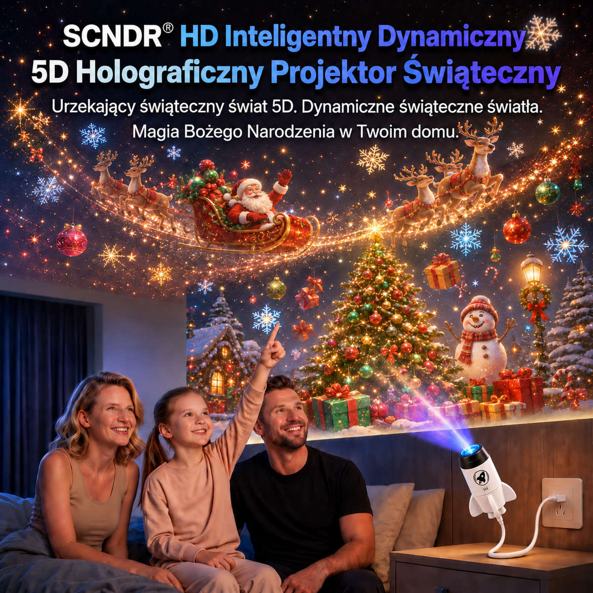 🚀𝑭𝒂𝒓𝒏𝒐𝒗𝒊𝒂® 🎅🎁Projektor HD – idealny Prezent na Święta | Rzutnik LED (Prosta Obsługa)